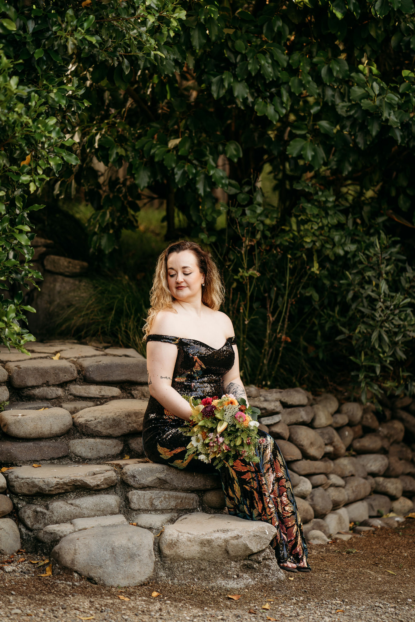 Client wearing a Wear Well Studio hire dress 4